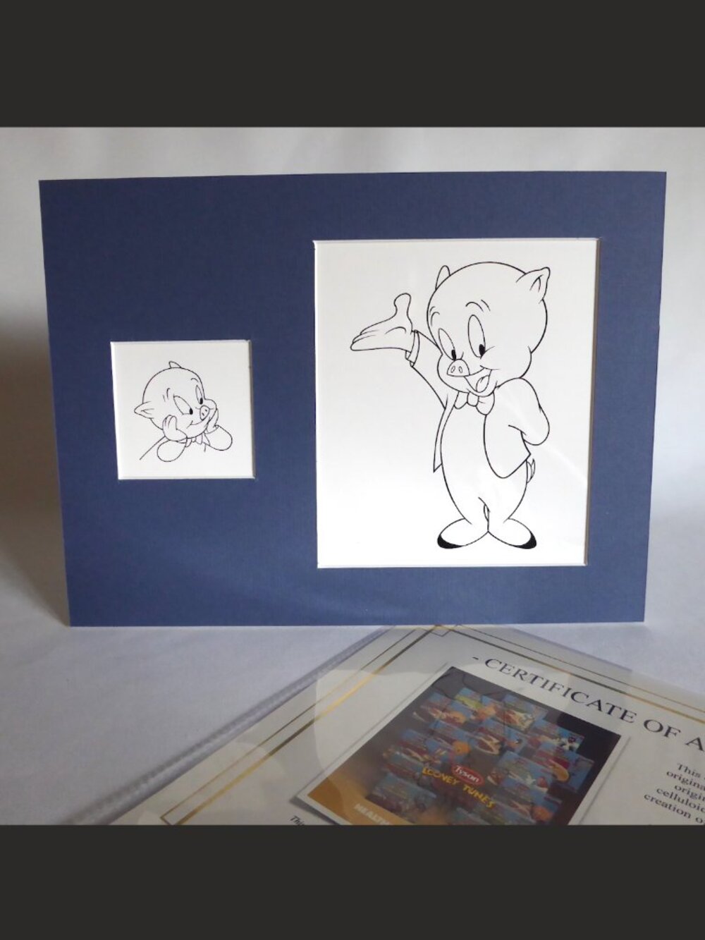 OOAK LOONEY TUNES WARNER BROS. PRODUCTION CEL ARTWORK PORKY PIG (w/ C of A)